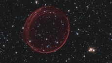 A delicate sphere of gas created by a supernova blast wave 160,000 light-years from Earth.