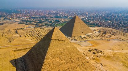 Ancient Egyptian pyramids.