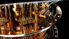 A close-up image of a quantum computer