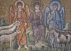 What does the devil look like? This 5th-6th century mosaic depicts the parable of the Kingdom of God and the Last Judgement. The mosaic can be found at the Basilica of Sant'Apollinare Nuovo in Ravenna, Italy.