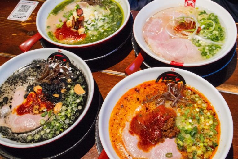 Ramen Tasting Tour: Four mini bowls of ramen with different broths and toppings. A delicious foodie experience for gay travelers. #RamenFoodTour