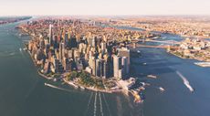 An aerial view of lower Manhattan